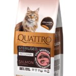 QUATTRO Collagen Sterilised Salmon maistas sterilizuotoms katėms su lašiša ir kriliu