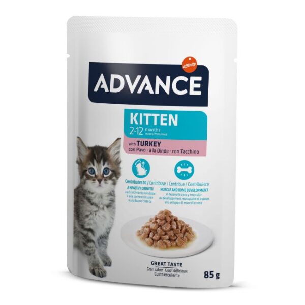 Advance Wet Kitten Turkey konservai jauniems kačiukams su kalakutiena 85g x 12