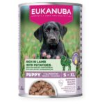 Eukanuba Life Care konservai jauniems šunims su vištiena ir ėriena 400g