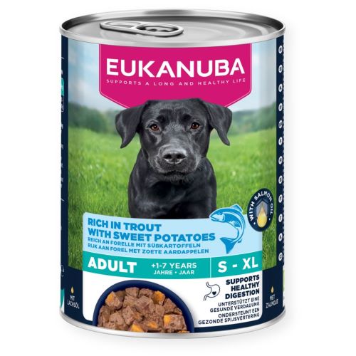 Eukanuba Life Care konservai suaugusiems šunims su vištiena ir upėtakiu 400g