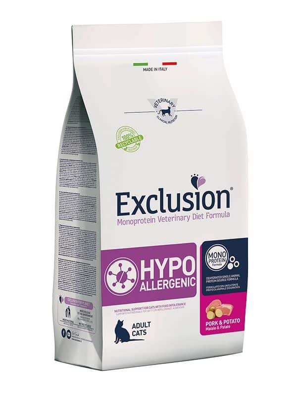 Exclusion Hypoallergenic hipoalerginis maistas katėms su kiauliena ir bulvėmis 1,5kg