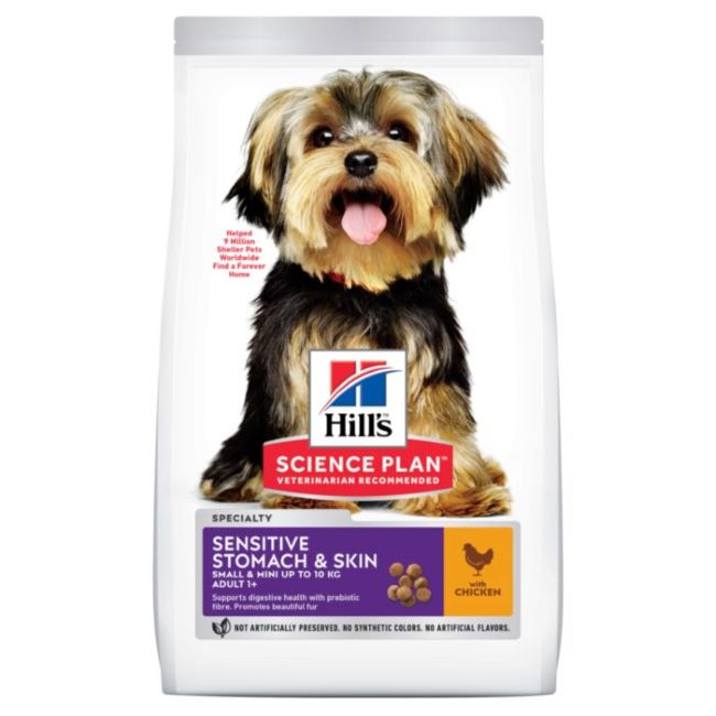 Hill’s SP Canine adult S&M sensitive stomach&Skin sausas maistas suaugusiems jautriems šunims su vištiena 1,5 kg