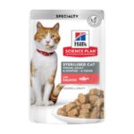 Hill’s SP Feline Adult Sterilised Salmon Pouch sterilizuotoms katėms su lašiša 12x85g