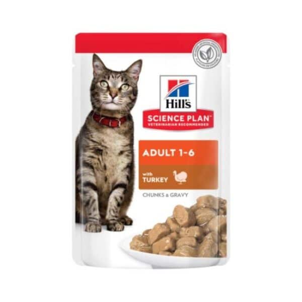 Hill’s SP Feline Adult Turkey Pouch suaugusioms katėms su kalakutiena 12x85g