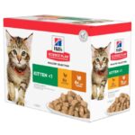 Hill’s SP Feline Kitten Multipack Pouch kačiukams su vištiena ir kalakutiena 12x85g