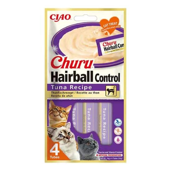 Churu Hairball kreminiai skanėstai katėms su tunu 4x14g