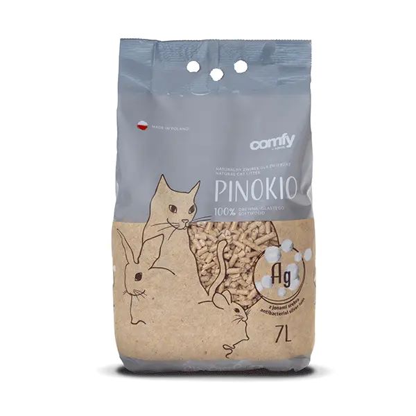 Comfy Pinokio medžio granulių kraikas su sidabro jonais 7L