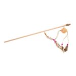 Ecomfy žaislas - lazdelė su kamuoliuku ir plunksnomis katėms 50cm