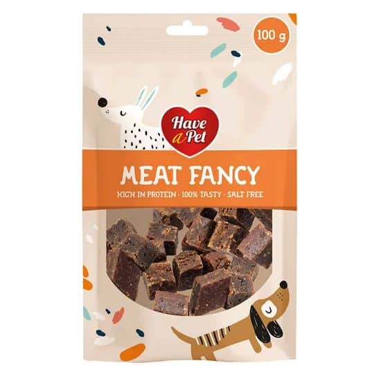 HAP skanėstai šunims triušienos kubeliai 100g