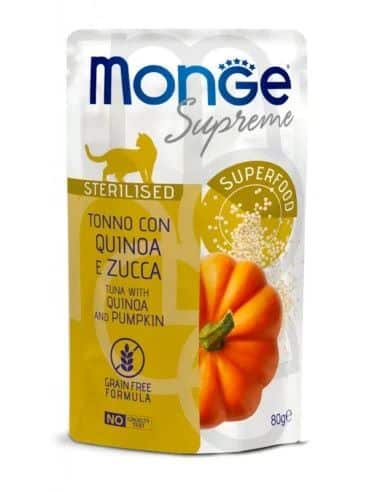 Monge Supreme konservas sterilizuotoms katėms su tunu ir moliūgu 80g Monge Supreme konservas sterilizuotoms katėms su tunu ir moliūgu 80g