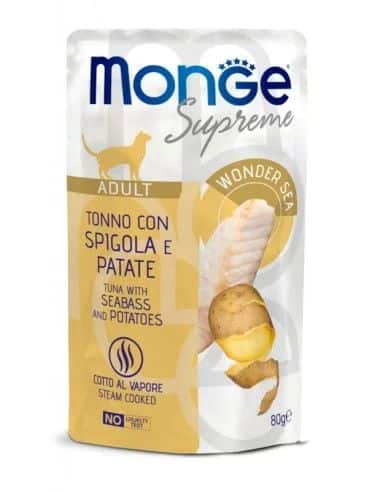 Monge Supreme konservas suaugusioms katėms su tunu ir ešeriu 80g Monge Supreme konservas suaugusioms katėms su tunu ir ešeriu 80g