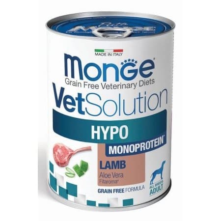 Monge VetSolution Dog Wet Hypo Mono Lamb konservai alergiškiems šunims su ėriena 400g