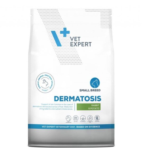 VetExpert 4T Veterinary Diet Dermatosis dog Rabbit & Potato Small Breeds alergiškiems šunims 2kg
