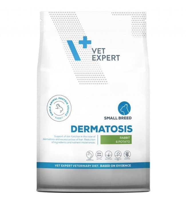 VetExpert 4T Veterinary Diet Dermatosis dog Rabbit & Potato Small Breeds alergiškiems šunims 2kg