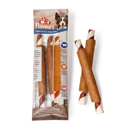 8IN1 Flavours Mega Ribs trigubo skonio skanėstas šunims 140g