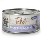 Wildes Land Filet konservai katėms su tunu, lašiša ir batatais 80g