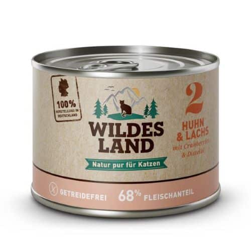 Wildes Land Chicken & Salmon begrūdis konservas suaugusioms katėms su vištiena ir lašiša 200g
